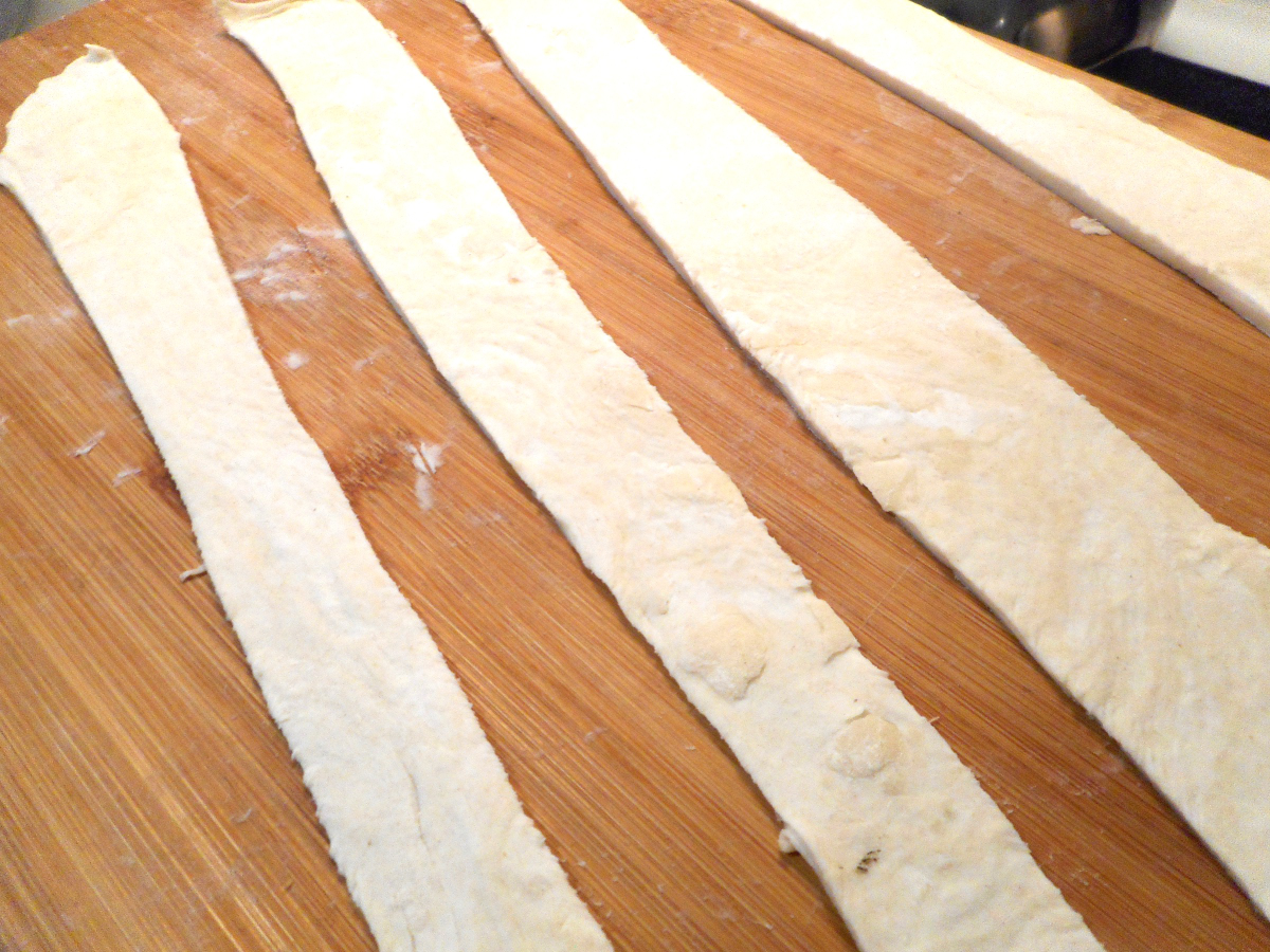 Pâte coupée en lamelles