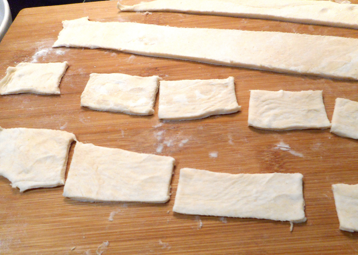 Pâte coupée en bandes